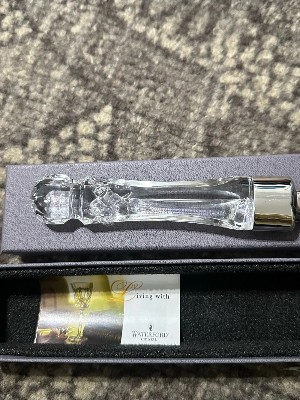 Waterford Lismore Bridal Collection Clear Crystal Handled Silver Cake Knife